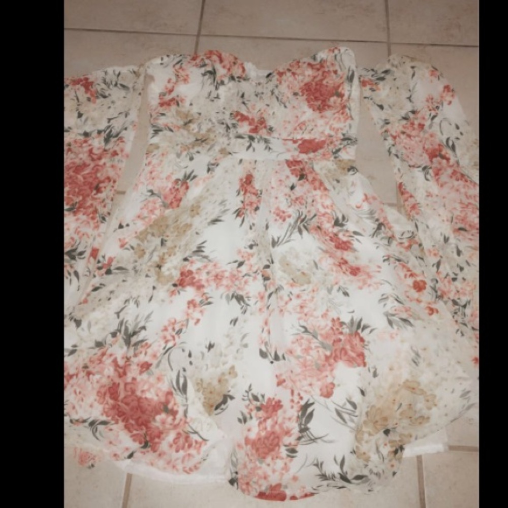No straps long sleeve dress